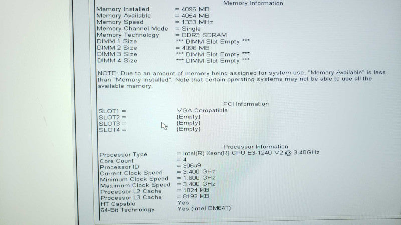 Dell Precision T1650 E3-1240v2@3.4GHz 8GB DDR3 AMD R5230No HDD [