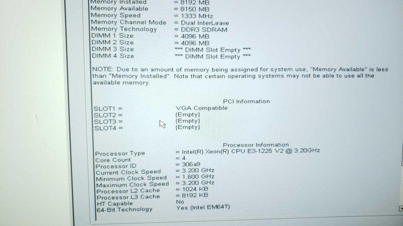 Dell Precision T1650 E3-1225v2@3.2GHz 8GB DDR3 AMD R5230No HDD  [