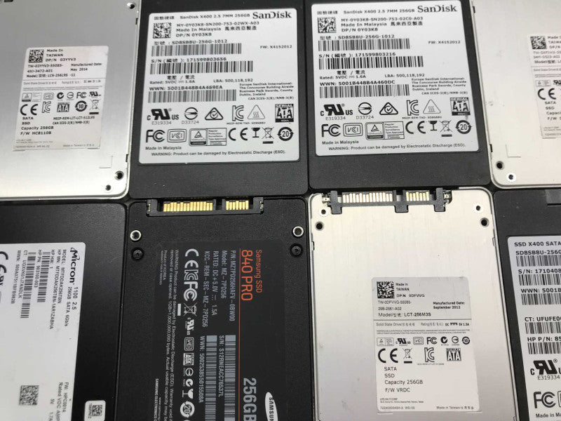 misc brand 256gb 2.5\\" SATA SSD\\'s QTY READ +