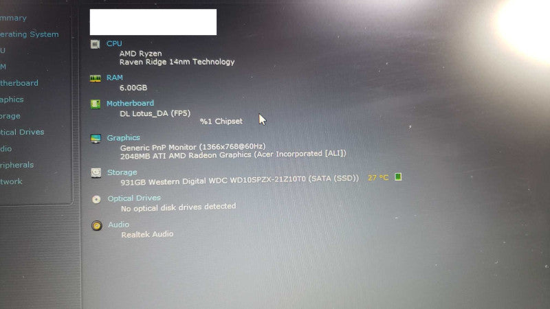 Acer Aspire 3 14\\" AMD Athlon Silver 3050U@2.3GHz 8GB DDR4 ATI Radeon 1TB HDD [