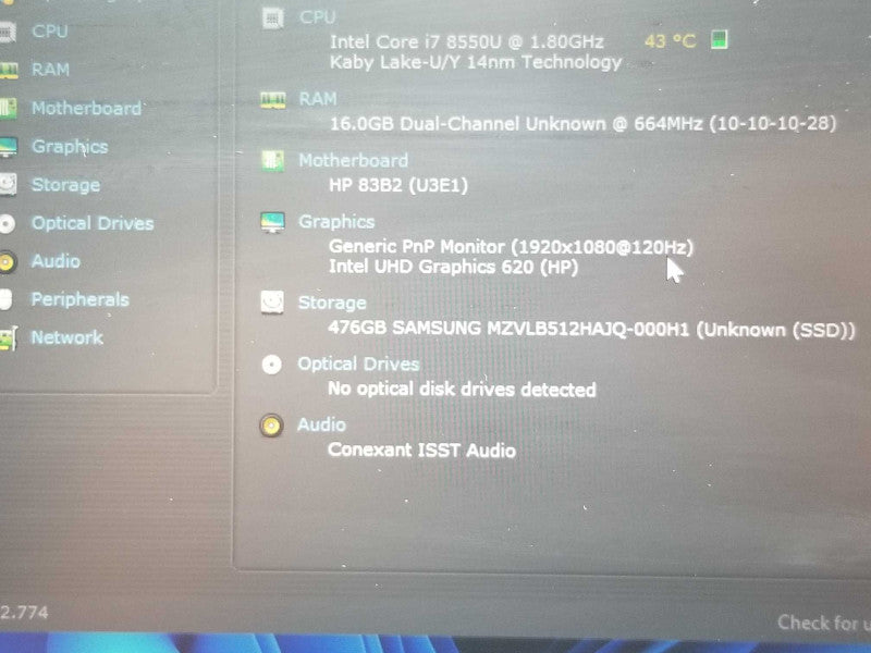 HP EliteBook 840G5, Core I7-8550U 1.8GHz, 16GB RAM, 500GB SSD, 14\\" _
