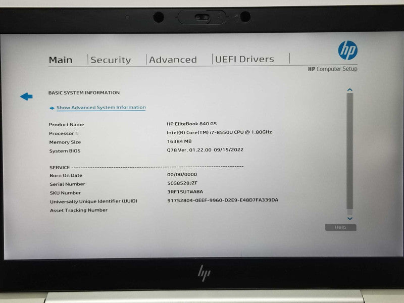 HP EliteBook 840G5, Core I7-8550U 1.8GHz, 16GB RAM, 500GB SSD, 14\\" _