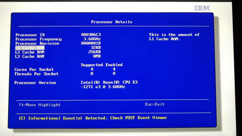 IBM system X3100 M5 Xeon E3-1271 V3 @ 3.60ghz / 8gb ram / quadro NVS 310 #