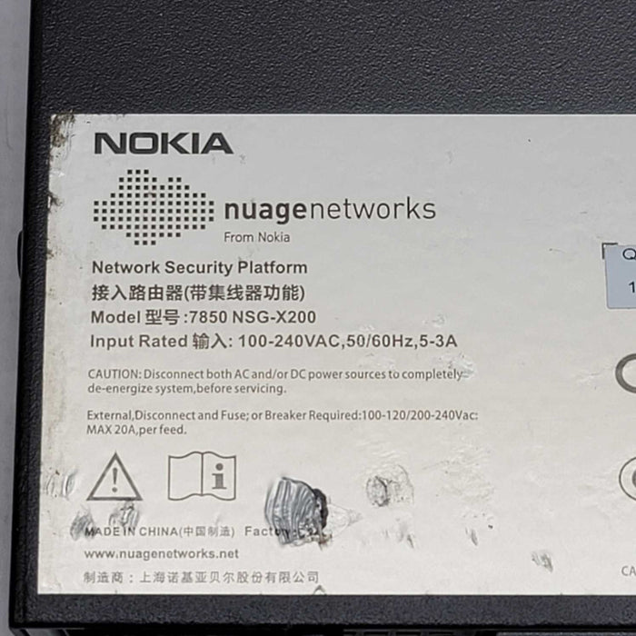 Nokia Nuage Networks 7850 NSG-X Network Services Gateway =