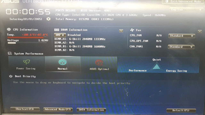 CPU/MOBO combo i7-3820 @ 3.60ghz / 8gb ram / P9X79 Deluxe LGA2011 / READ #