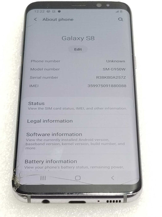 Samsung Galaxy S8 SM-G950W - 64GB, Factory Reset, READ