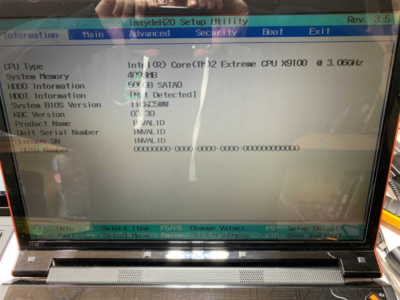 Lenovo Y730 with Core 2 Extreme X9100 4GB & 500 GB HDD  -