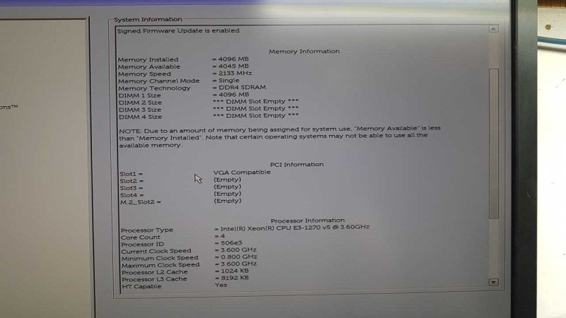 Dell Precision T3620 Xeon E3-1270 V5 @ 3.60ghz / 4gb ram / READ #