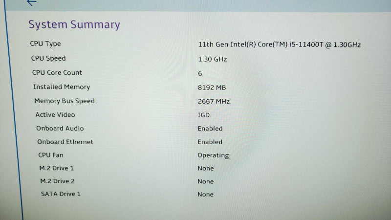 Lenovo ThinkCentre M70q Gen 2 i5-11400T@1.3GHz 8GB DDR4 No HDD [