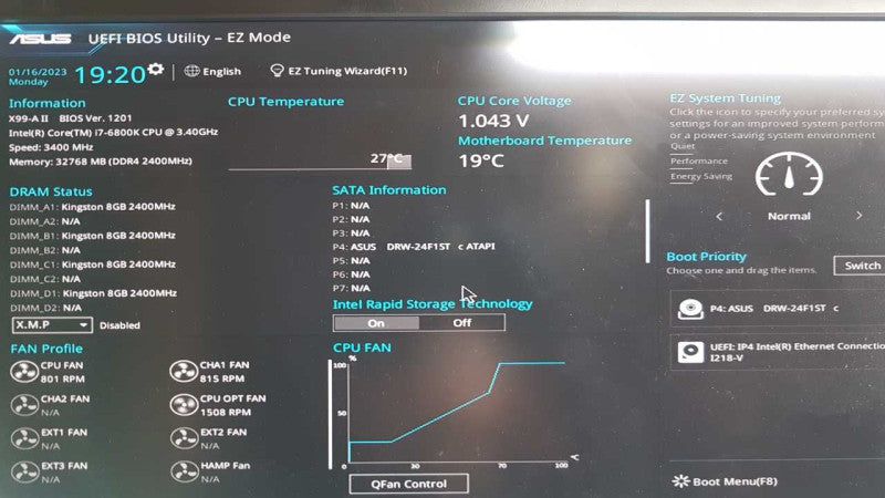 Custom PC i7-6800K @ 3.40ghz / 32gb ram / GTX 1060 6gb / X99-A II #