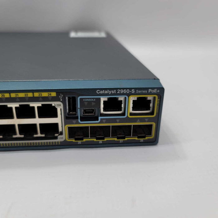 Cisco Catalyst WS-C2960S-24PS-L V04 24-Port PoE+ Gigabit Network Switch =