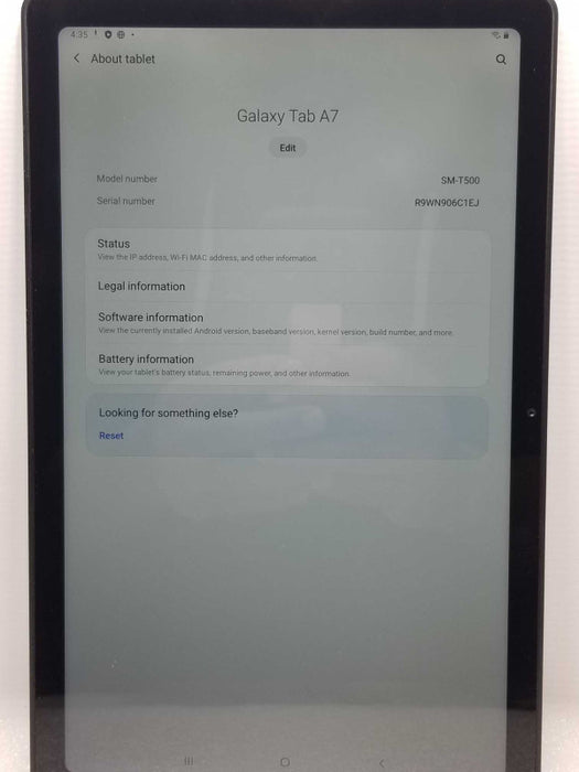Samsung Galaxy Tab A7 SM-T500 32GB, Wi-Fi, 10.4\\" Factory reset