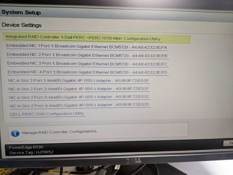Dell Poweredge R530 Xeon E5-2609 v3 @ 1.90ghz / 12gb ram / H730 Mini Raid