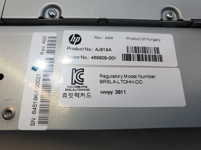 HP AJ819A 489809-001 LTO4 SCSI Tape Drive for 1/8 G2 (