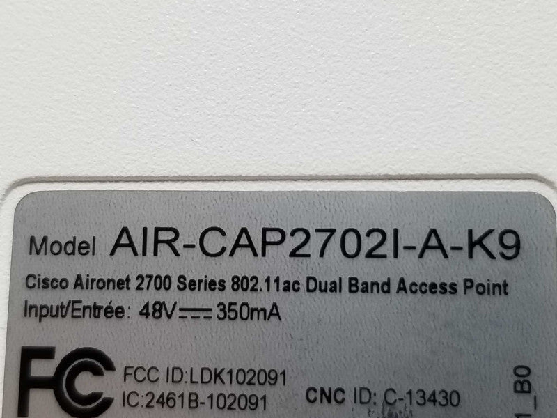 Cisco Aironet AIR-CAP2702I-A-K9 802.11ac Wireless Access Point, QTY ~