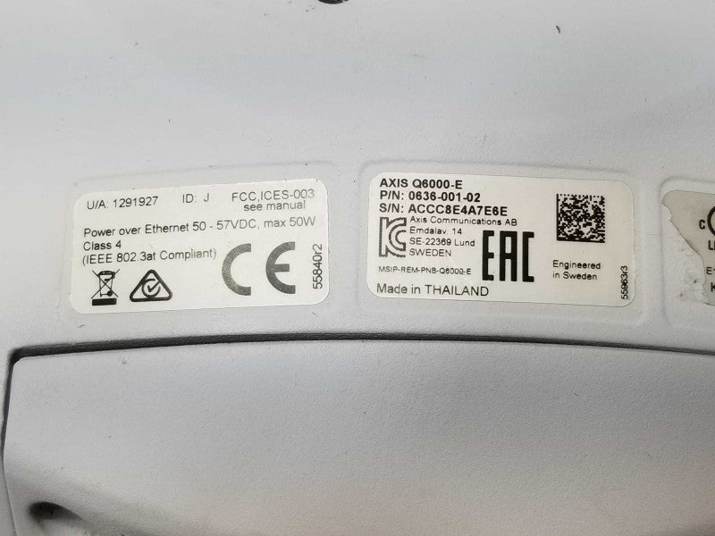 Axis Q6000-E Surveillance Camera 0636-001 360 Degree 4- Channel, Read AS-IS _