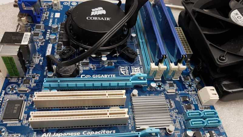 CPU Mobo Combo I3-2120 @ 3.30ghz / 8gb ram / 120mm Corsair AiO / B75M-D3H #