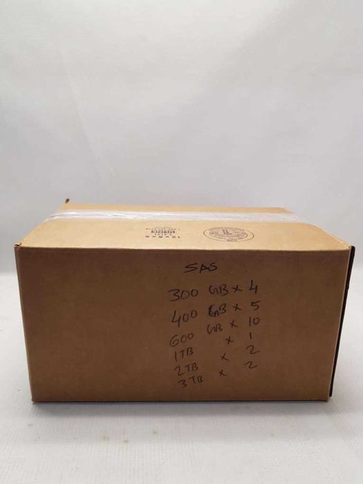 A Box of  Assorted Sizes and Brands SAS 3.5\\" Hard Drives 300 GB& UP- 24 PCS