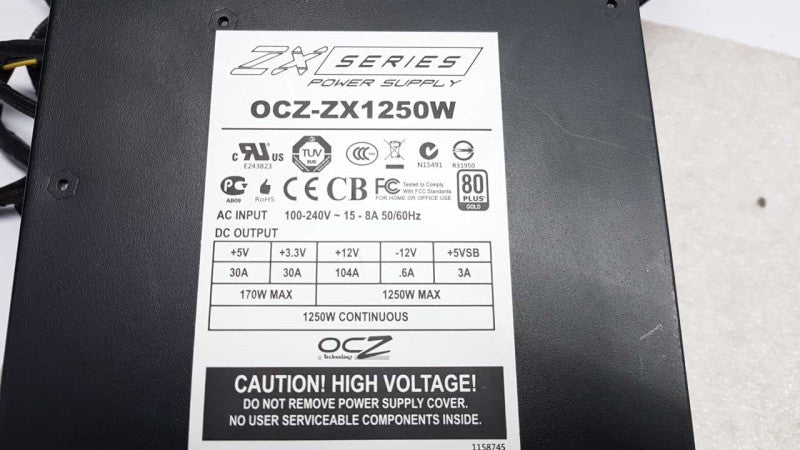 OCZ-ZX1250W fully modular Dekstop 1250W PSU 80 Plus Gold #