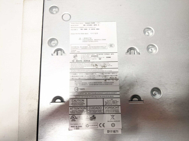 Cisco Catalyst WS-C3750V2-48PS-E 48-Port PoE Gigabit Switch
