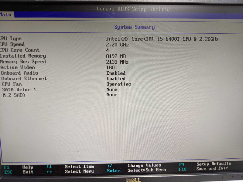 Lenovo USFF Desktop i5-6400T 8GB DDR4 No HDD