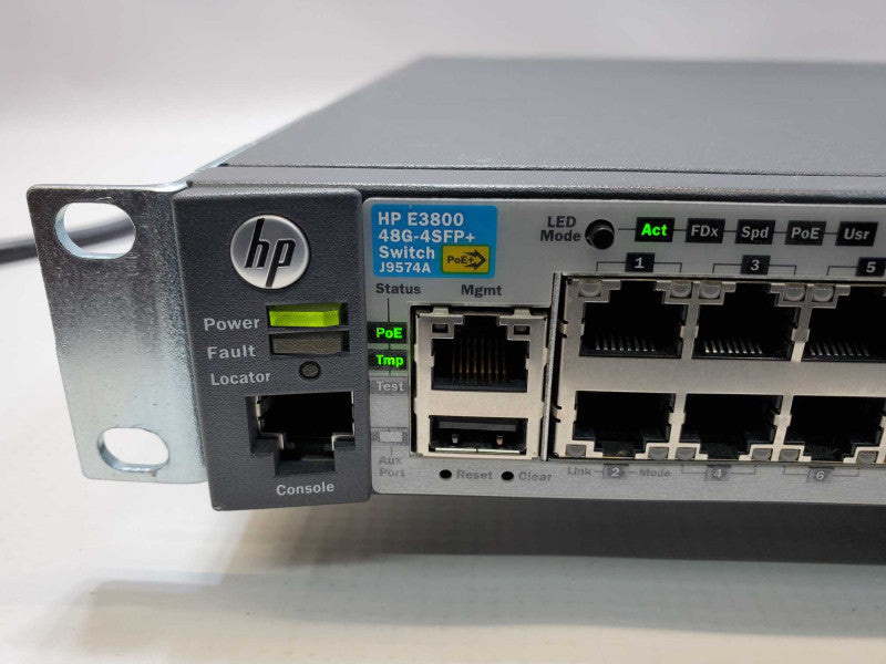 HP E3800 48G-4SFP+ PoE+ 48-Port Fully Managed Network Switch (
