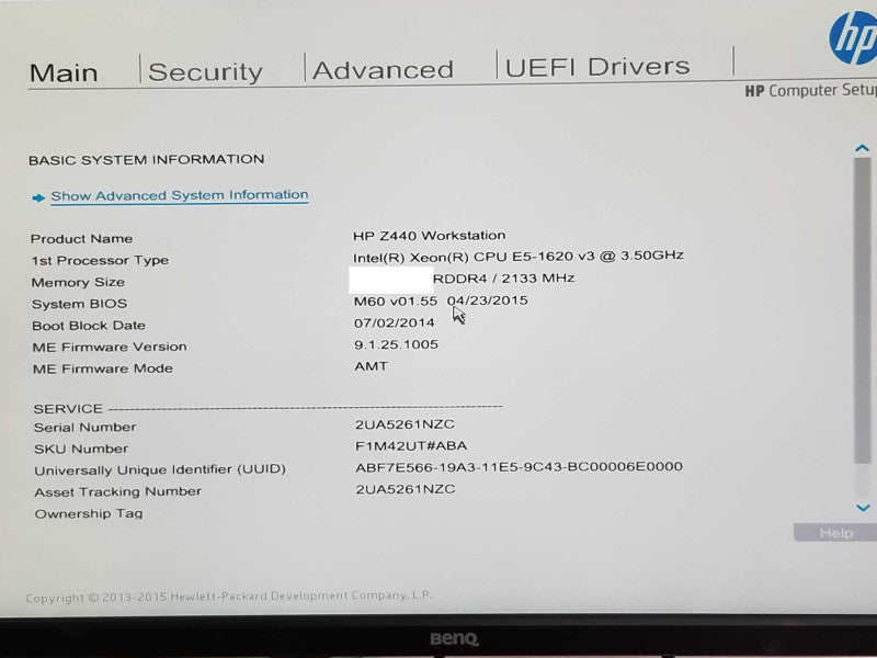 HP Z440 WS, Xeon E5-1620v3 3.5GHz, No RAM, No GPU, 2x 3.5\\" HDD Trays _