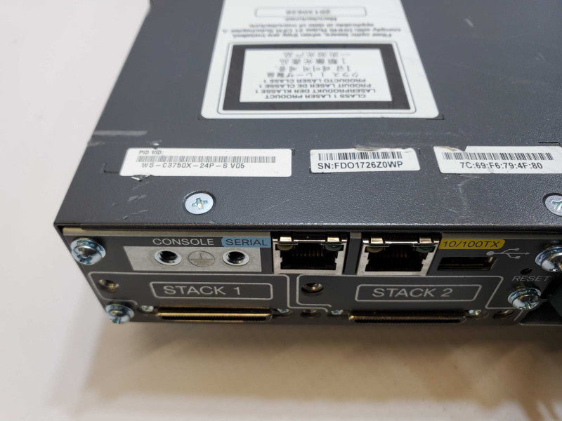 Cisco WS-C3750X-24P 24-Port PoE+ Gigabit Ethernet Switch (