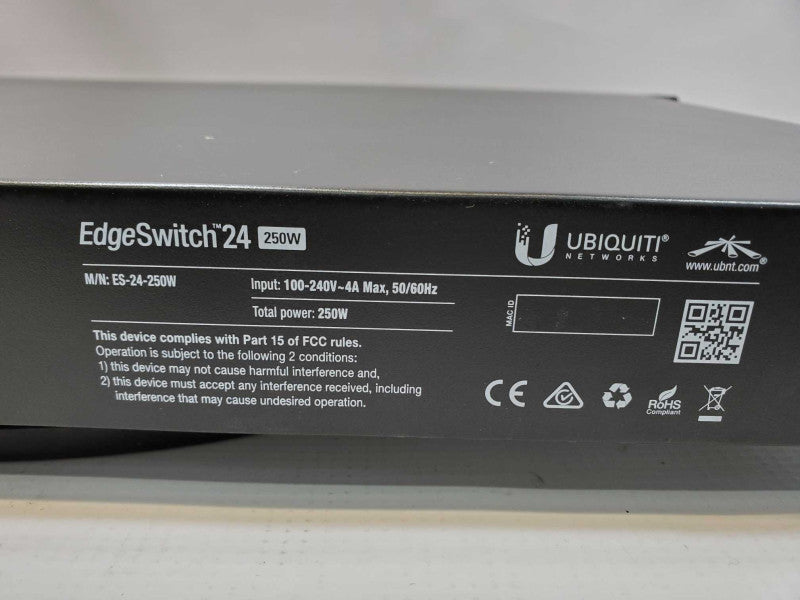 Ubiquiti EdgeSwitch 24-250W (ES-24-250W) 24 Port Gigabit POE Switch SFP (