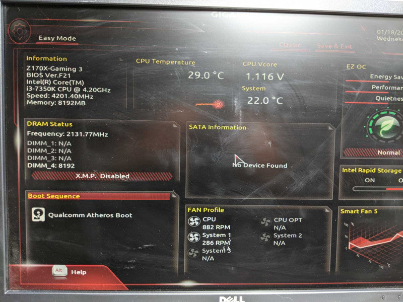 Custom PC i3-7350K 8GB DDR4 GPU No HDDs.