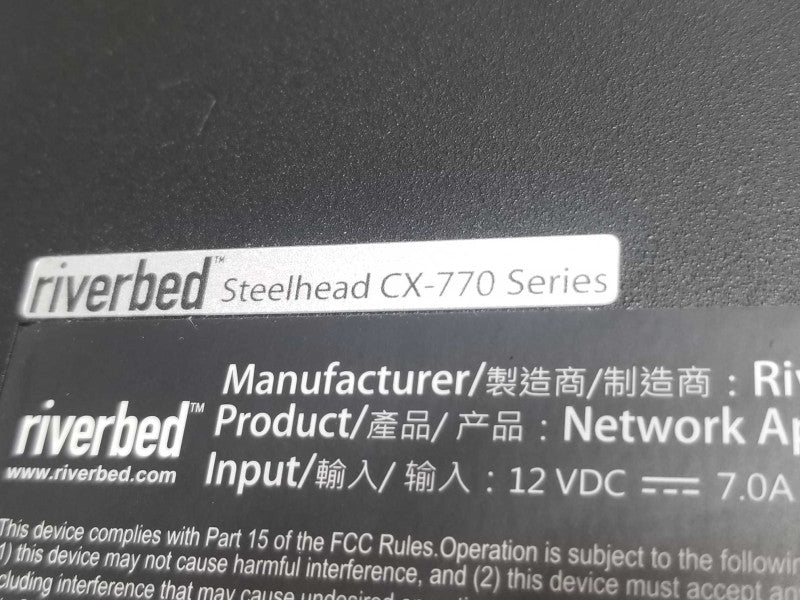 Riverbed Steelhead CX-770 Series CXA-00770-B020, NO HDD / AC Adapter, AS-IS ~