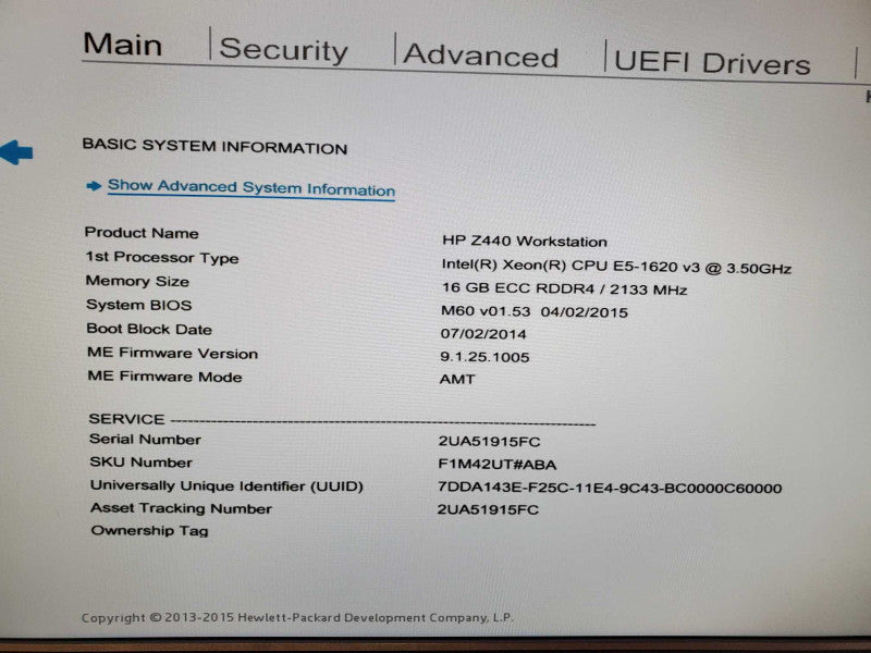 HP Z440 Xeon E5-1620 v3 @ 3.5GHz 16GB DDR4 No HDD/GPU (