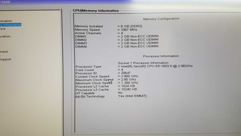 Dell precision T3600 Xeon E5-1603 @ 2.80ghz / 8gb ram / 2x nVidia NVS 300 #