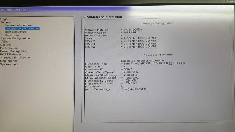 Dell precision T3600 Xeon E5-1603 @ 2.80ghz / 8gb ram / READ #