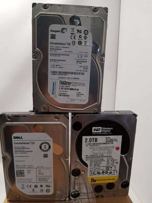 A box of  2TB  3.5\\'\\' SATA HDDs mixed brands - 24 PCS