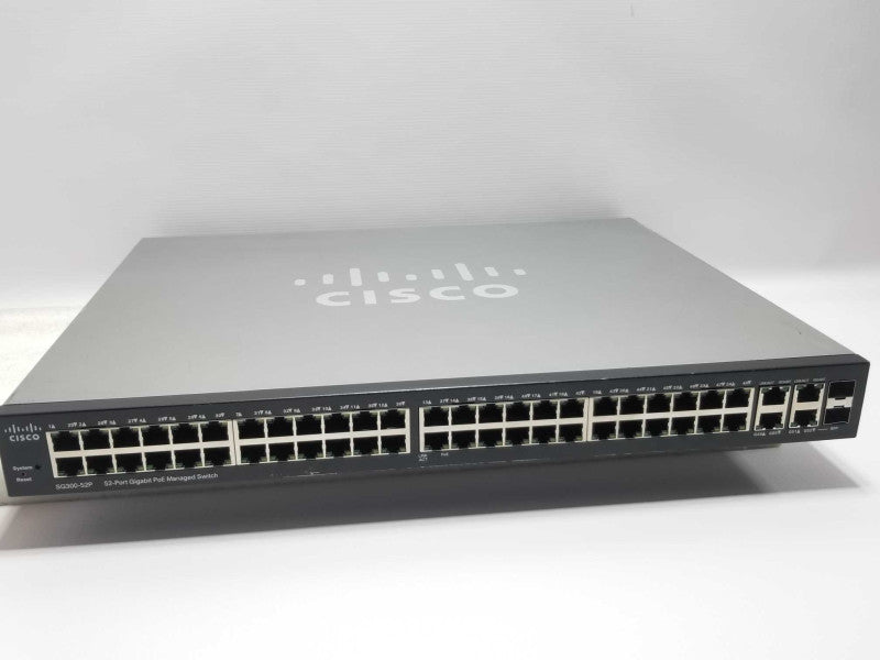 Cisco SG300-52P-K9 48-Port RJ-45 PoE SFP Gigabit Switch. ~