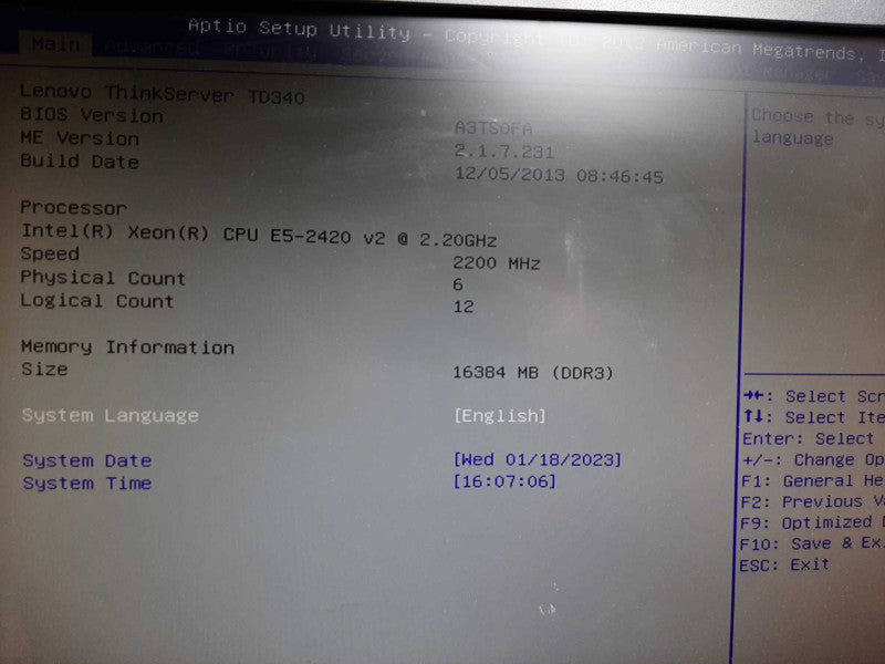 Lenovo TD340 Xeon E5-2420 v2 @ 2.2ghz 16gb ram No RAID