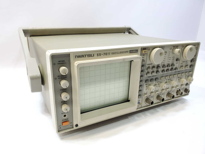IWATSU SS-7611 OCILLOSCOPE 10Hz-100MHz, 4 CHANNEL, 90-250VAC, AS IS, FOR PARTS (