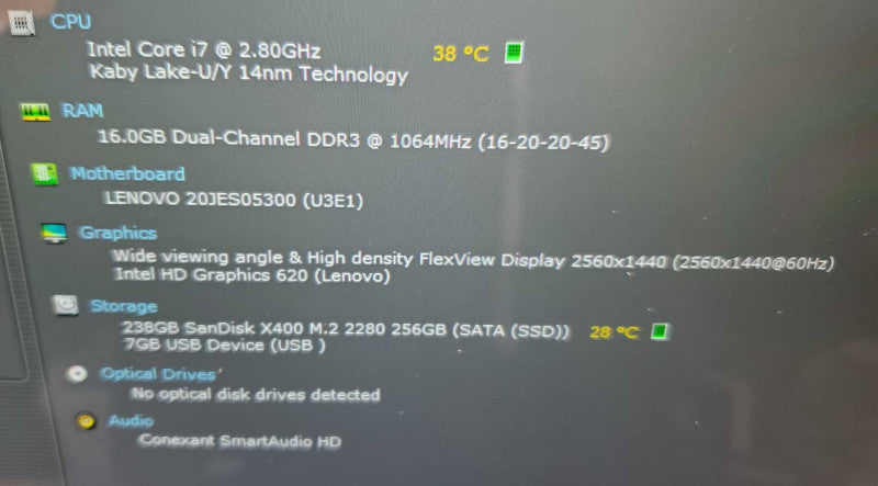 Lenovo X1 Yoga [2-in-1] 14\\" Core i7-7600 @ 2.8GHz 16GB Ram 250GB SSD  (