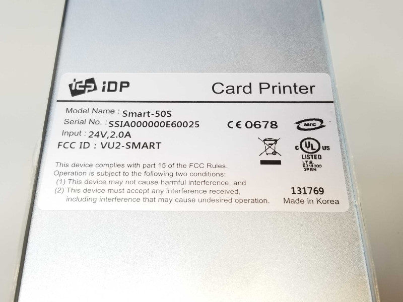IDP Smart 50s Colour ID card Printer, Tested to power on _