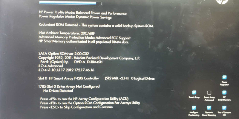 HP Proliant DL360p G8 1x Xeon E5-2609 @ 2.4GHz Smart Array P420i 32GB DDR3 ECC [