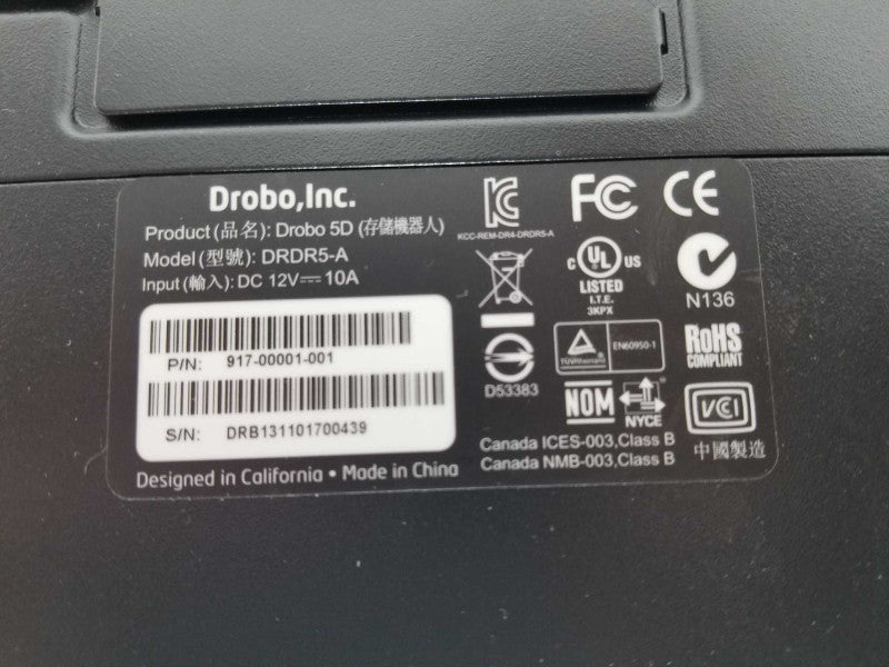 Drobo 5D 5 Bay NAS / DAS Storage DRDR5-A, 4x $TB and 1x 6TB HDDs _