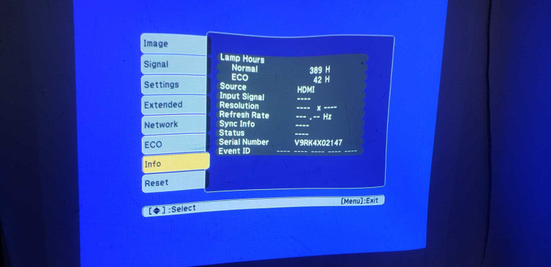 Epson EX3220 800x600 HDMI Projector 389 H Lamp Hour [
