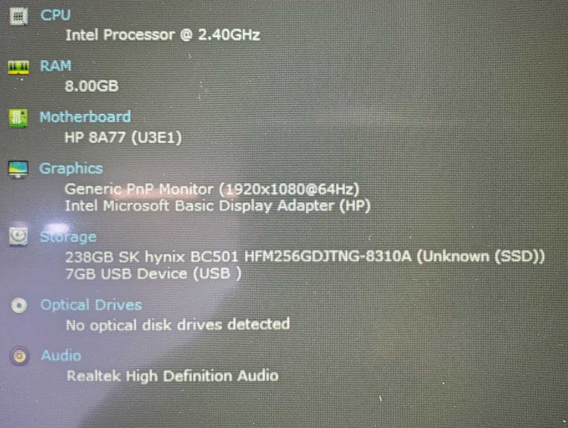 HP ProBook 450 G8 15.6\\" Core i5-1135G7 @ 2.4 GHz 8GB Ram 250GB SSD [Parts] (
