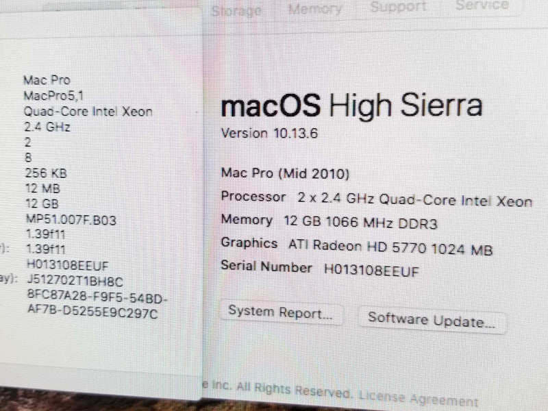 Mac Pro - M.2010 A1289, 2x Xeon 2.4GHz QC/12GB, Radeon HD 5770, NO HDDs ~