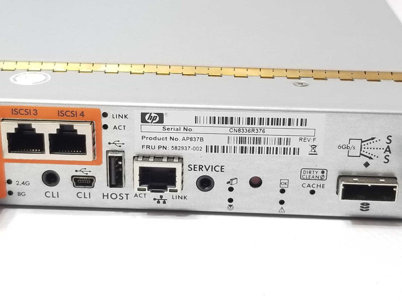 HP AP837B StorageWorks P2000 G3 FC/iSCSI Combo Modular Smart Array Controller _