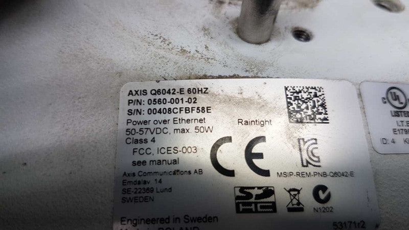 Axis Q6042-E 60hz Netowork Dome Security Camera / READ #