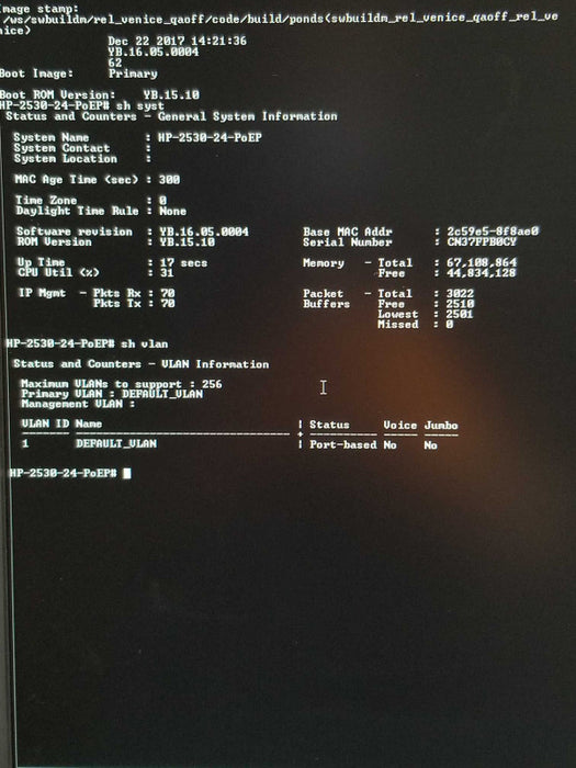 HP 2530-24 PoE+ Ethernet Switch J9779A _