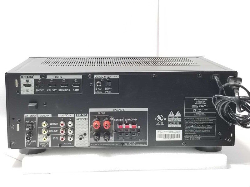 Pioneer VSX-531 5.1 AV Receiver 4K USB 4x HDMI Bluetooth Amplifier _