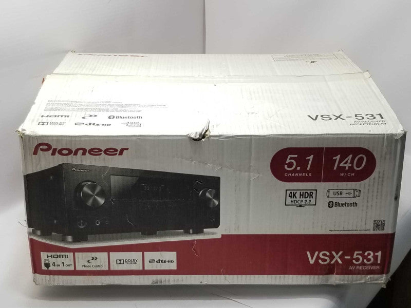 Pioneer VSX-531 5.1 AV Receiver 4K USB 4x HDMI Bluetooth Amplifier _